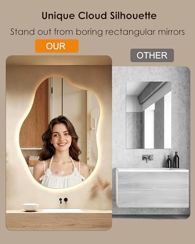 LED Bathroom Mirror 30"x20" Irregular Backlit Mirror - Image 2