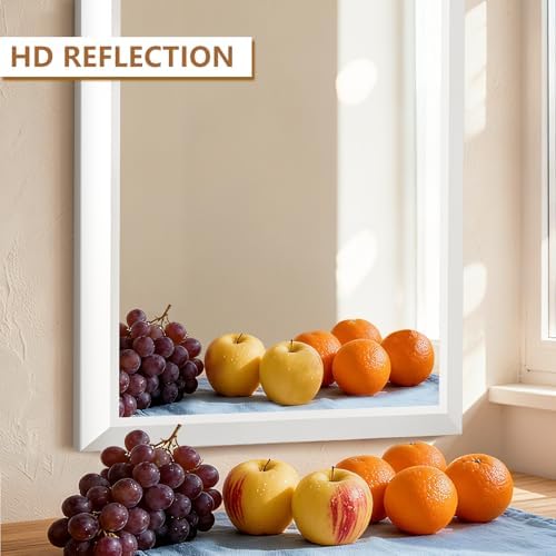 SMIROR 30x30 Matte White Bathroom Vanity Mirror - Image 4
