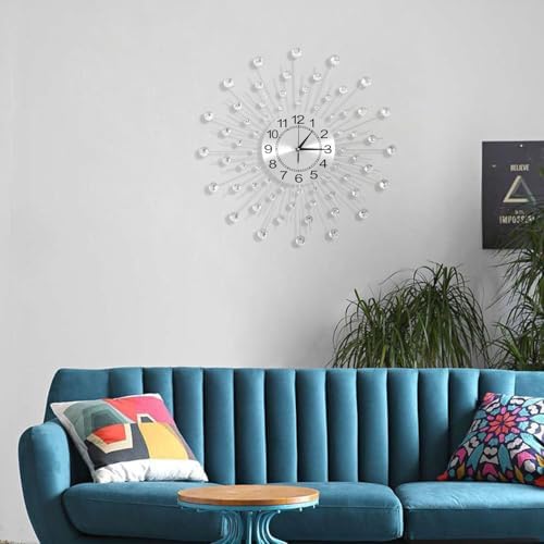 Large Wall Clock for Living Room Decor Non-Ticking Quiet Metal Quartz Clocks - Image 6