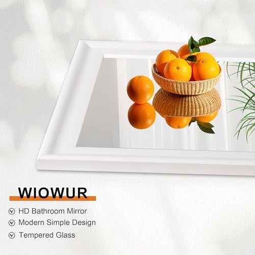 White 30 x 36 Inch Rectangle Vanity Wall Mirror - Image 4