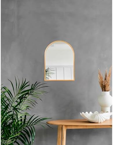 Wall Mirror Arched Bathroom Mirrors, Aluminum Alloy Frame Hanging Vanity Mirror - Image 5