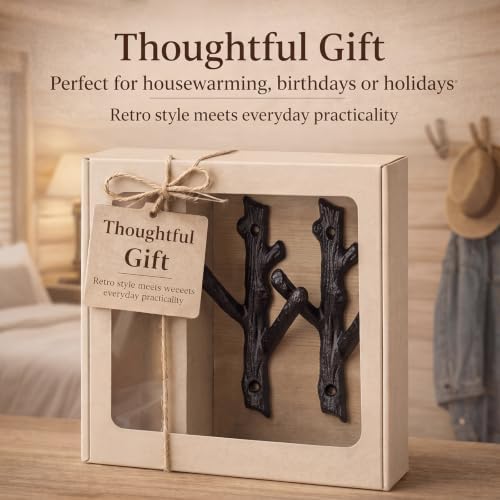 Frienda 4 Pcs Rustic Tree Branch Decorative Hooks, 6.6" X 3.5 " - Image 6