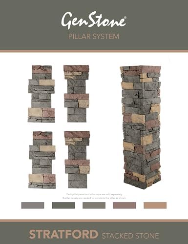 GenStone Faux Stacked Stone Pillar Panel 11.25" x 24" in Stratford Color - Image 2