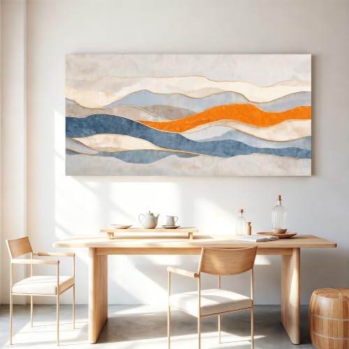 Tsomzxng Large Blue And White Abstract Wall Art - Image 6