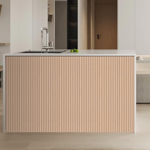 3D Wood Slat Wall Panels Peel and Stick Faux Wood Grain Thick Wallpaper - Image 6