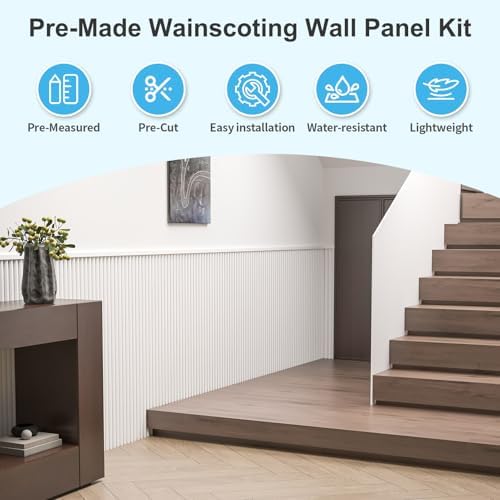 Art3d 79.3 x 40.7 Inch Beaded Wainscoting Wall Panel, 22.38 sq.ft - Image 4