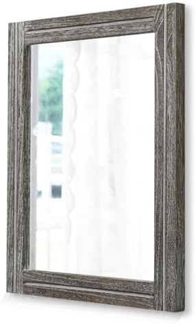 AAZZKANG Mirrors for Wall Rustic Wooden Framed Rectangular 16"x12" by AAZZKANG
