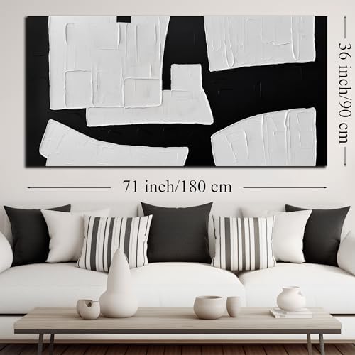 MDHKVPM Large Abstract Canvas Wall Art Black And White Wall Decor - Image 4