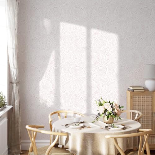 Ismoon Pink Wallpaper Peel and Stick Boho Floral Contact Paper 17.3x78.7in - Image 4
