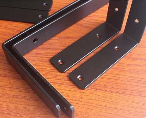 24 Pack - L 11" x H 6" x W1.5, 5mm Thick Black L Shelf Bracket, Iron Shelf - Image 7