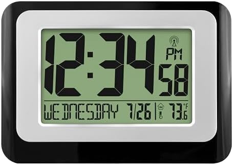 La Crosse Technology W88631 Digital Atomic Black Wall Clock by LaCrosseTechnology