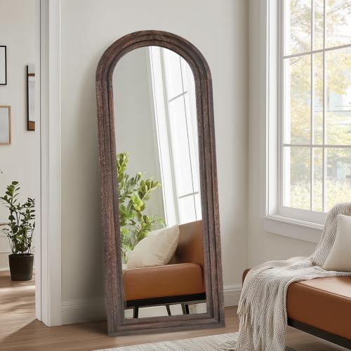 58x22 Arched Full Length Mirror, Solid Wood 3 Layer Frame - Image 5
