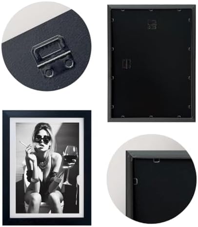 Framed Girl on Toilet Wall Decor, Woman on Toilet Smoking and Drinking Wine - Image 4