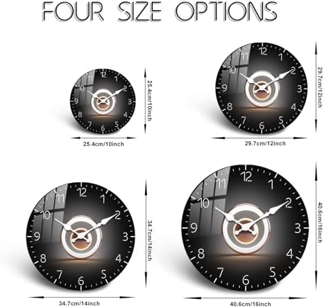 Modern Black Wall Clock 12 Inch, Silent Analog Wall Clock Non-Ticking, Wooden - Image 5