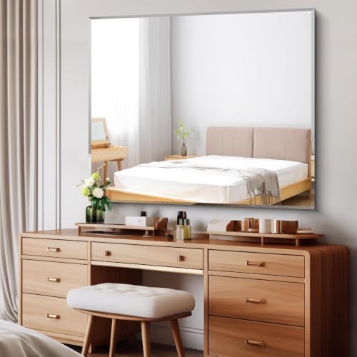 CILIBER Beveled Bathroom Mirror, 40x48 Large Frameless Vanity Mirror - Image 2