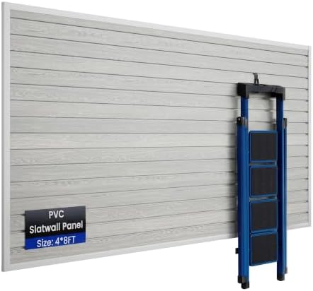 SMARTSTANDARD PVC Slatwall Panel 4x8 FT, PVC Garage Wall Organizer System by SMARTSTANDARD