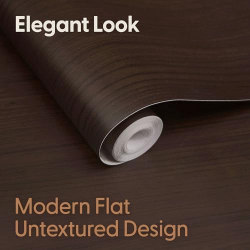 Dark Brown Wood Contact Paper, 17.3" x 118" Peel and Stick Waterproof Wallpaper - Image 3