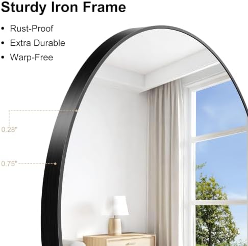 Arched Bathroom Mirror, Wall Mounted Mirror, Living Room, Vertically Hanging - Image 3