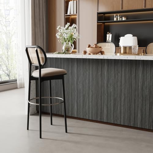 Black Grey Wood Grain 3D Wall Panels Peel and Stick Acoustic PVC Wood Slat - Image 6