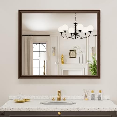 WEER Brown Bathroom Vanity Mirror 36x30 Inch - Image 2