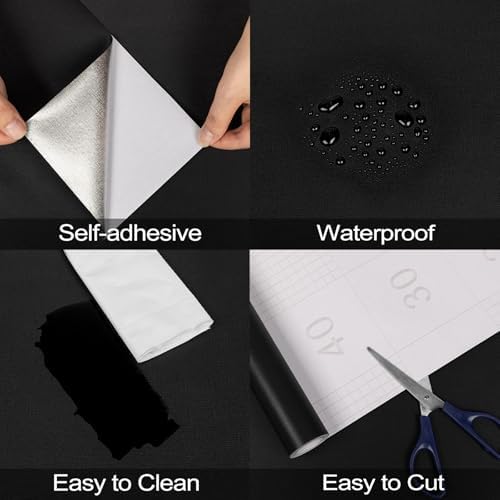 Black Peel and Stick Wallpaper Self-Adhesive Contact Paper Tear Resistant - Image 2
