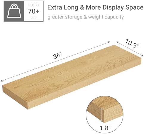 Vivelove Single Floating Shelves 36x10” Set of 1 - Image 3
