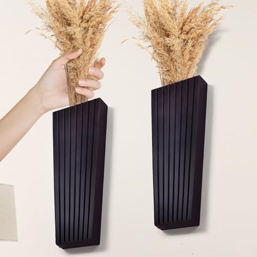 2PCS Wood Wall Planter for Indoor Plants, Wooden Hanging Planter for Dried - Image 6