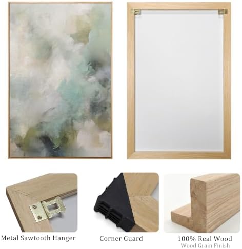 Framed Sage Green Abstract 2 Piece Wall Art - Image 4