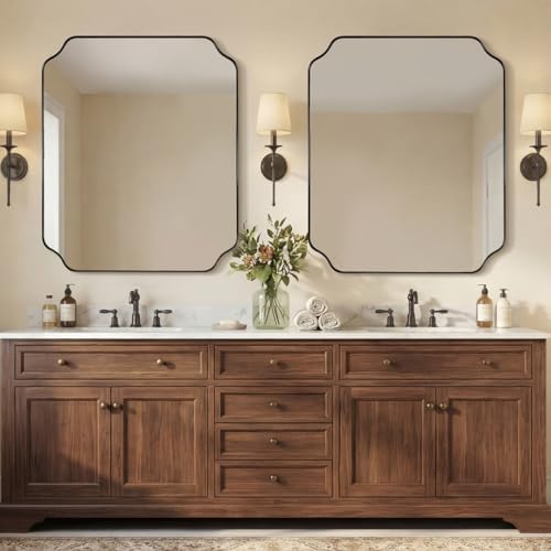 ANDY STAR 30x36 Inch Bathroom Mirror, Matte Black Vanity Mirror, Modern - Image 3