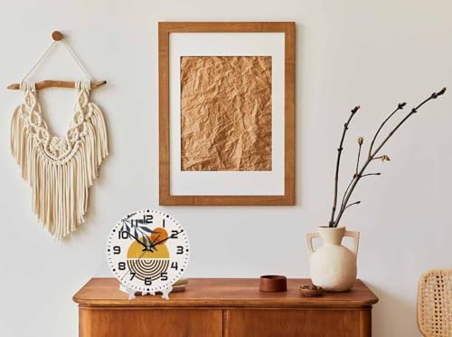 Abstract Sunset wall Clock 10 inch Round Silent Non Ticking Wood Wall Clocks - Image 3