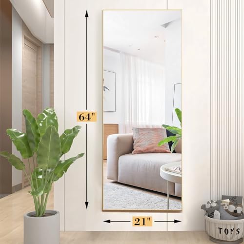 DUMOS Full Length Mirror with stand, Standing Full Body Mirror with - Image 2