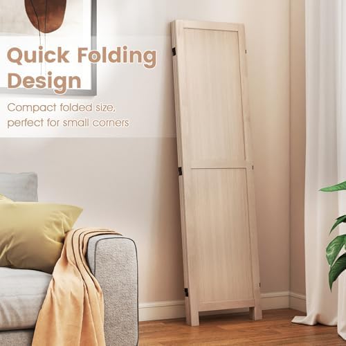 GIANTEX 3 Panel Folding Wooden Room Divider 67" Tall, No Assembly - Image 6