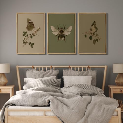 MUDECOR Framed Canvas Print Wall Art Set Butterfly Bee Set - Image 5