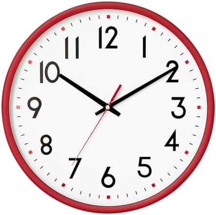 12 Inch Wall Clock Battery Operated Silent Non Ticking Quartz by Moiubik
