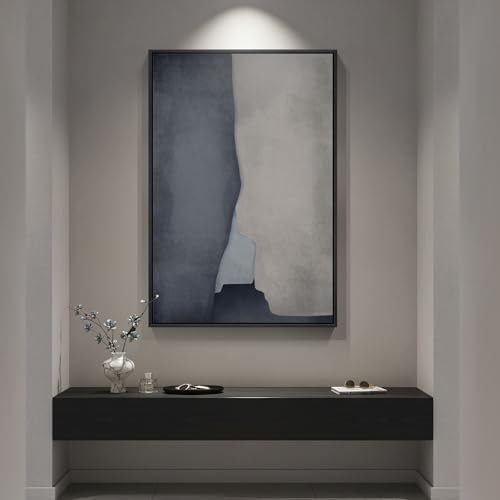 Large Framed Blue Gray Modern Abstract Wall Art, 1 Piece 24x36 In - Image 2