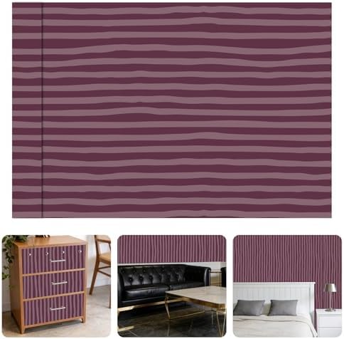Wine Red Stripe Irregular Wallpaper Vintage Peel and Stick Wallpaper Wall Paper by itechpanda