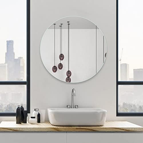 12'' Round Glass Mirror for Wall Decor, Frameless Circle Wall Mirror - Image 5