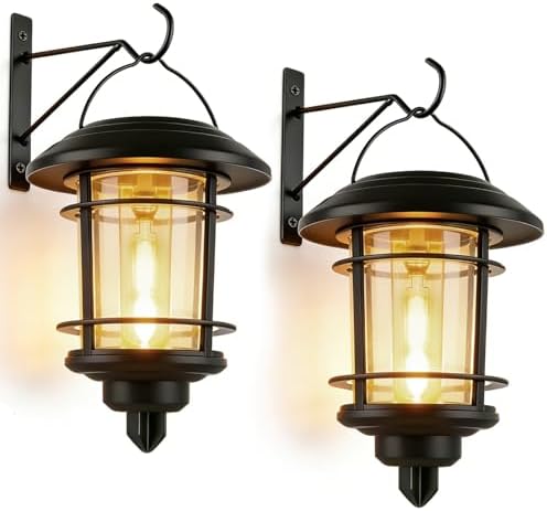 Dynaming 2 Pack Solar Lanterns Outdoor, Hanging Lantern Solar Garden Lights by Dynaming