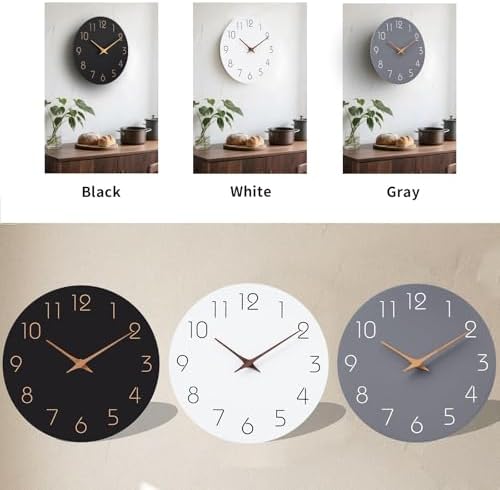Mosewa Wall Clock 12" Modern Battery Operated Silent Simple - Image 3