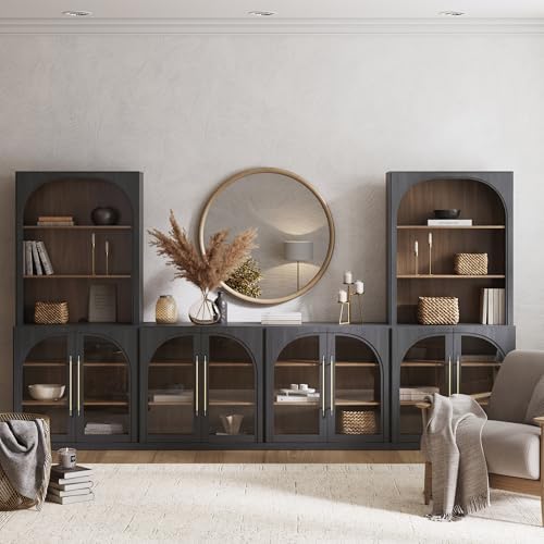 BELLEZE Jagger 130" Wall Unit 6-Piece Modular TV Stand - Image 6
