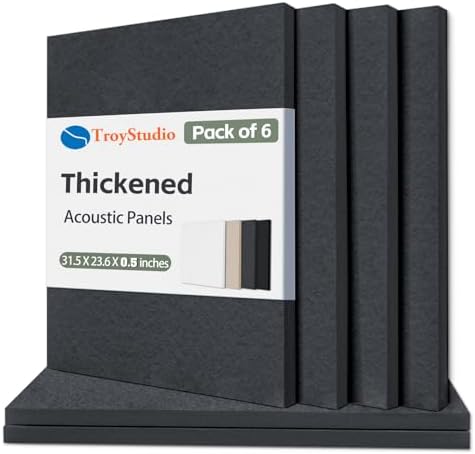 TroyStudio Thickened Acoustic Panels, 31.5 x 23.6 x 0.5 Inches Pack of 6 Felt by TroyStudio