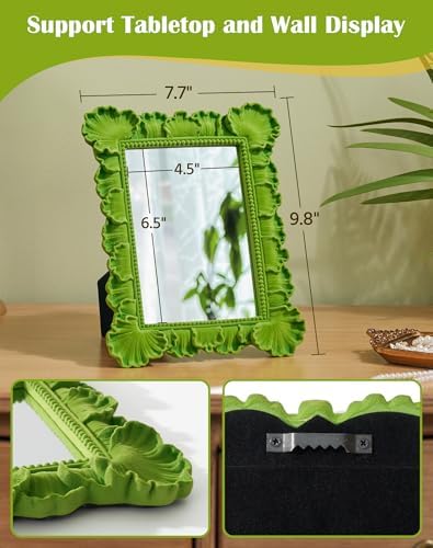Framed Small Vanity Mirror for Dresser Nightstand Decor, Lawn Green - Image 5