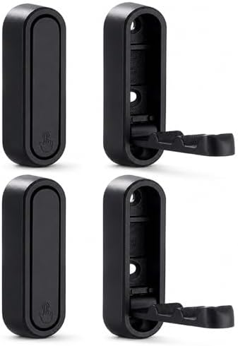 Folding Wall Hooks, 4 Pack Black Heavy Duty Coat Hooks, Screw Mounted by CHAFURIO