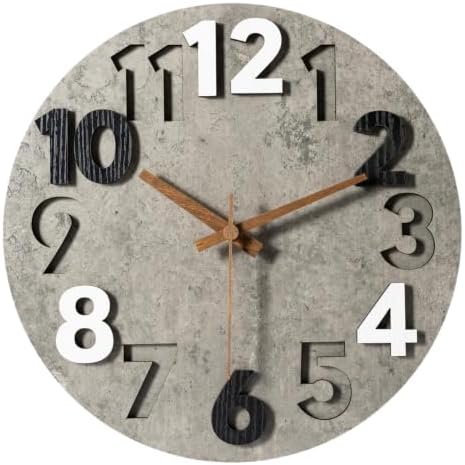 Nbdeal 12-inch Silent Wall Clock, Concrete Gray by Nbdeal