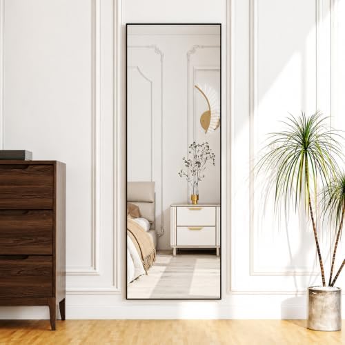 Simple Deluxe 64"x21" Full Length Mirror–Black Aluminum Alloy Floor Mirror - Image 6