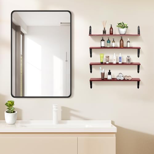 ROMGUAR CRAFT Wood Wall Floating Shelves Set of 4, 23.6" x 6" - Image 6