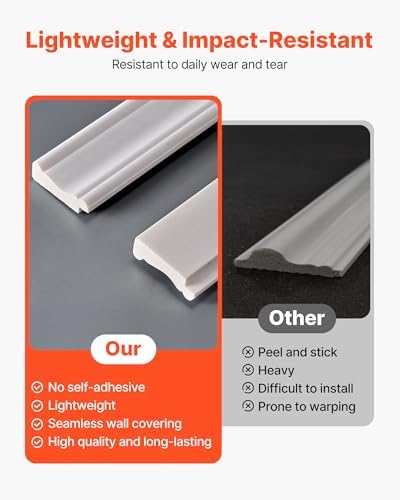 VEVOR Wall Molding Kit, Wainscoting Panels, Lightweight Paintable Polystyrene - Image 5