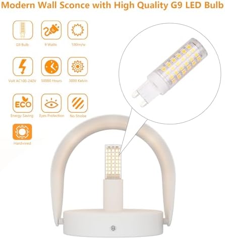 Aipsun LED Wall Sconce Indoor Modern Wall Lights 2 Packs Hardwired Up and Down - Image 3