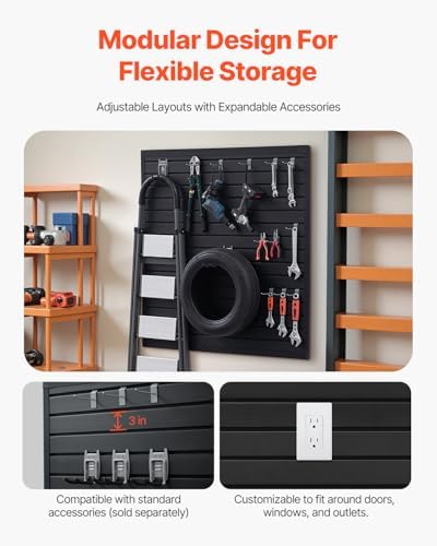 VEVOR Slat Wall Paneling, 4 x 4 ft, PVC Garage Slatwall - Image 4