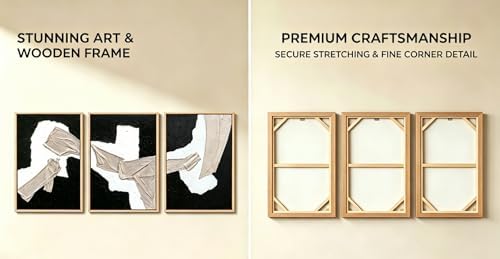 Framed 3D Textured Abstract Geometric Wall Art, 24x48 In - Image 6